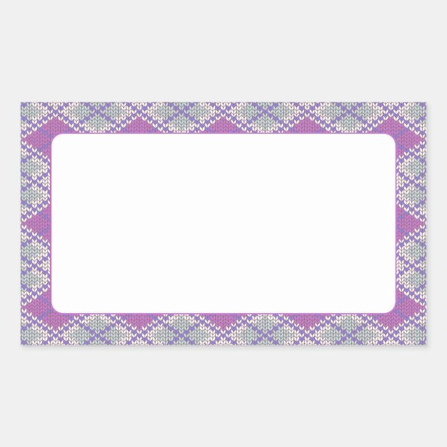 LILAC ARGYLE KNIT Rectangle Matte Stickers (Front)