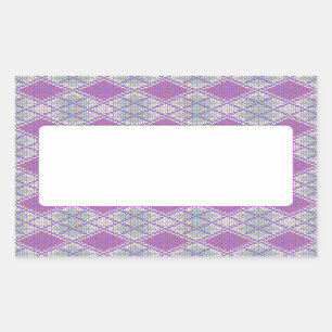 LILAC ARGYLE KNIT Rectangle Matte Stickers