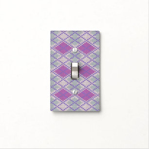 LILAC ARGYLE KNIT Single Toggle Light Switch Cover
