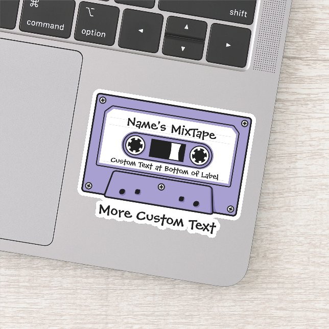 Lilac Audio Cassette Tape Sticker (Detail)