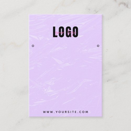 Lilac Background Custom Logo Earrings Display Chic Business Card