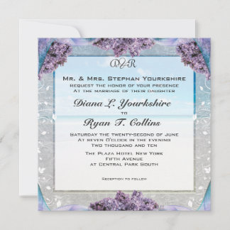 Lilac Beach Wedding Invitation