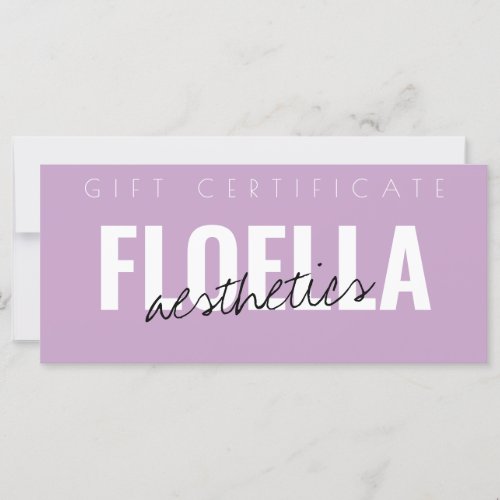 Lilac Beauty Salon Aesthetics Gift Certificate