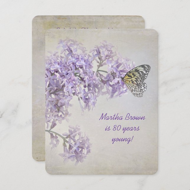 Lilac Birthday Invitation (Front/Back)