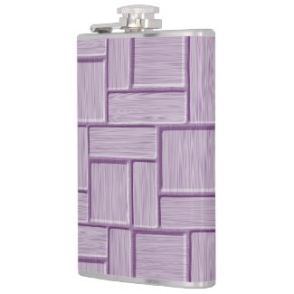 Lilac Block Print Flask