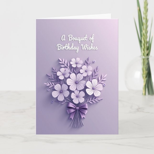 Lilac Bloom Birthday Card (Front)