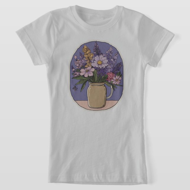 Lilac Bloom Jar T-Shirt (Laydown)