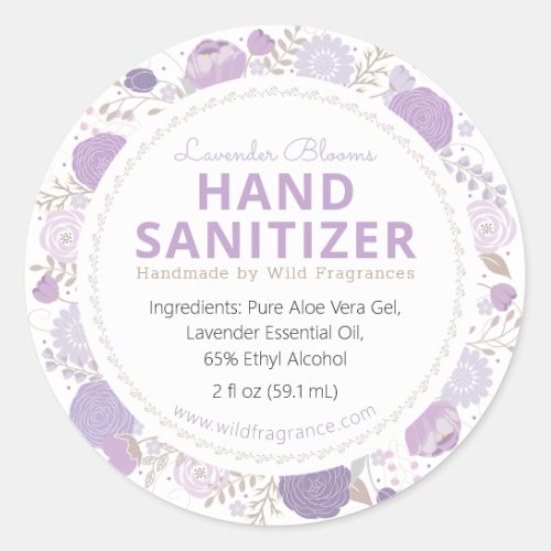 Lilac Bloom Personalized Hand Sanitizer Soap Label