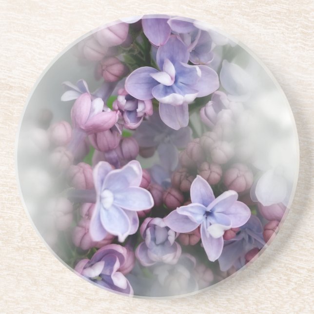 Lilac blooming drink coaster (Front)