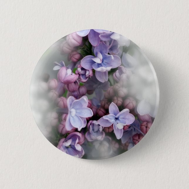Lilac blooming pinback button (Front)