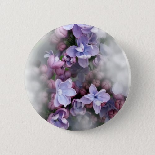 Lilac blooming pinback button