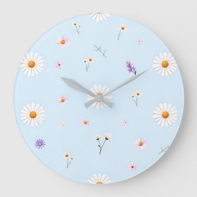 Lilac Bloomlets  Large Clock (Front)