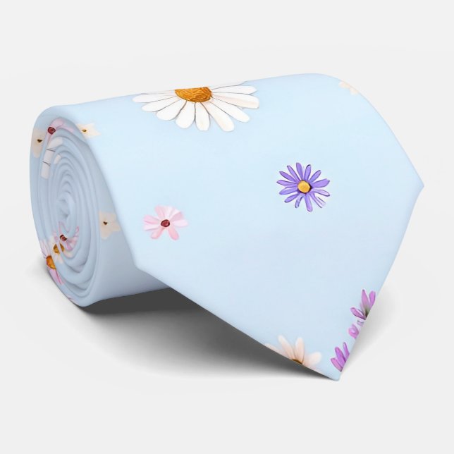 Lilac Bloomlets  Neck Tie (Rolled)