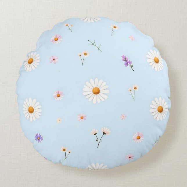 Lilac Bloomlets  Round Pillow (Front)
