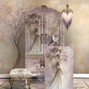 Lilac Blooms Elegant Portrait Rustic Romance Tissue Paper