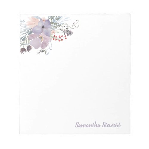 Lilac Blooms Floral Personalized Stationery  Note 