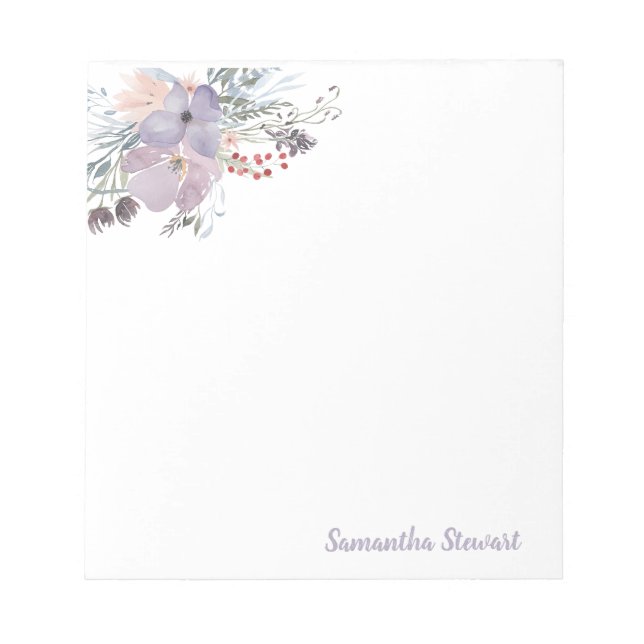 Lilac Blooms Floral Personalized Stationery  Note  (Front)