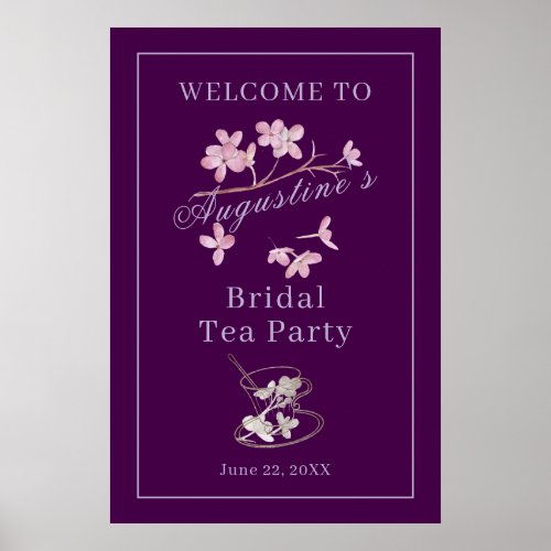 Lilac Blossom Bridal Tea Welcome Poster