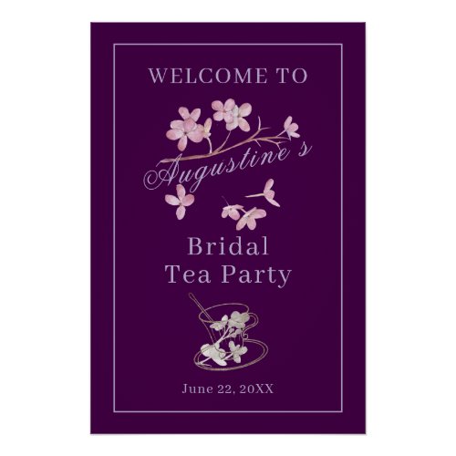 Lilac Blossom Bridal Tea Welcome Poster
