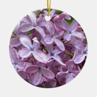 Lilac Blossoms Ceramic Ornament