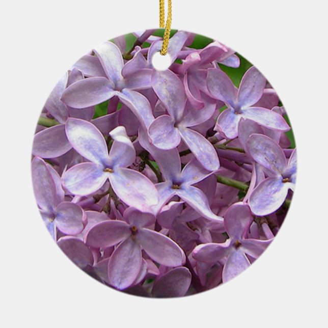 Lilac Blossoms Ceramic Ornament (Front)