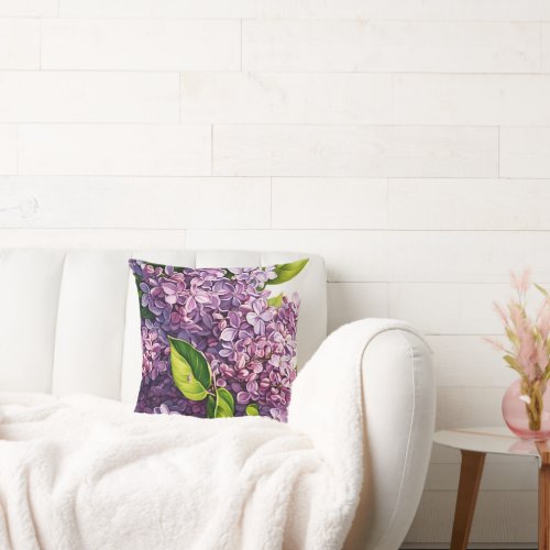  Lilac Blossoms Throw Pillow  Captivating Blooms