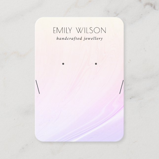 Lilac Blush Holographic Earring Necklace Display Business Card (Front)