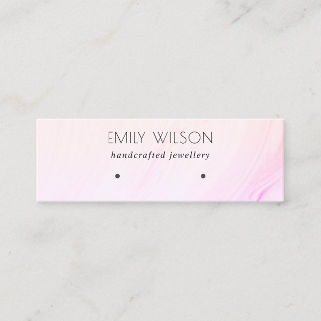 Lilac Blush Yellow Hologram Waves Earring Display Mini Business Card (Front)