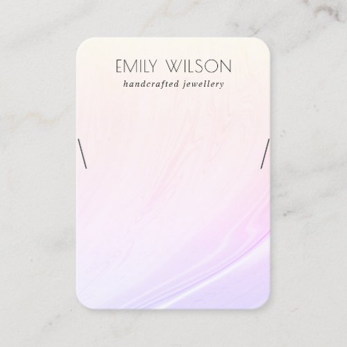 Lilac Blush Yellow Wave Hologram Necklace Display Business Card