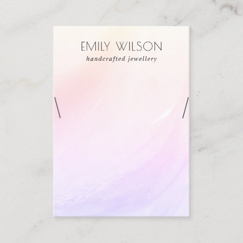Lilac Blush Yellow Wave Hologram Necklace Display Business Card