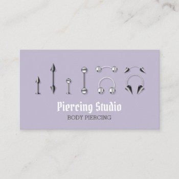 Lilac Body Jewelry Store Piercing Business Card by PineLemonMarketing at Zazzle