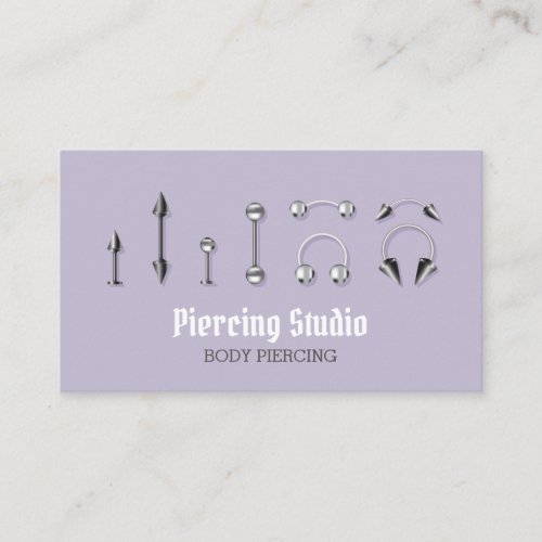 Lilac Body Jewelry Store Piercing Business Card