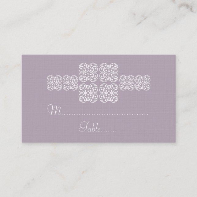 Lilac Bohemian Chic Wedding Place Card (Front)