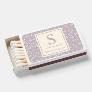 Lilac Botanical Sprig Monogram Family Personalized Matchboxes