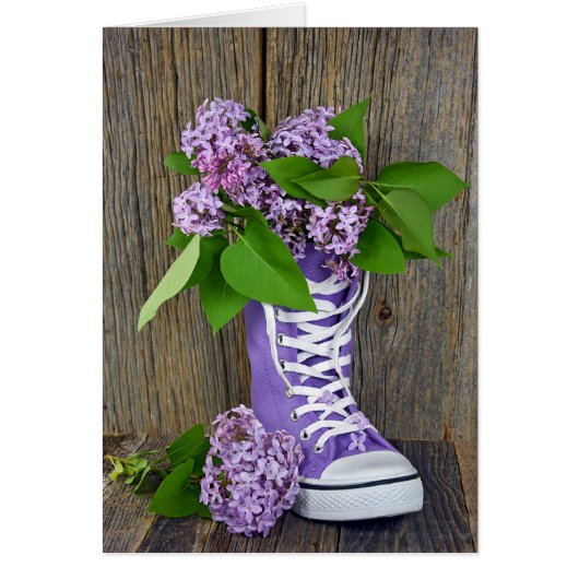 Lilac bouquet in sneaker cards (Front)