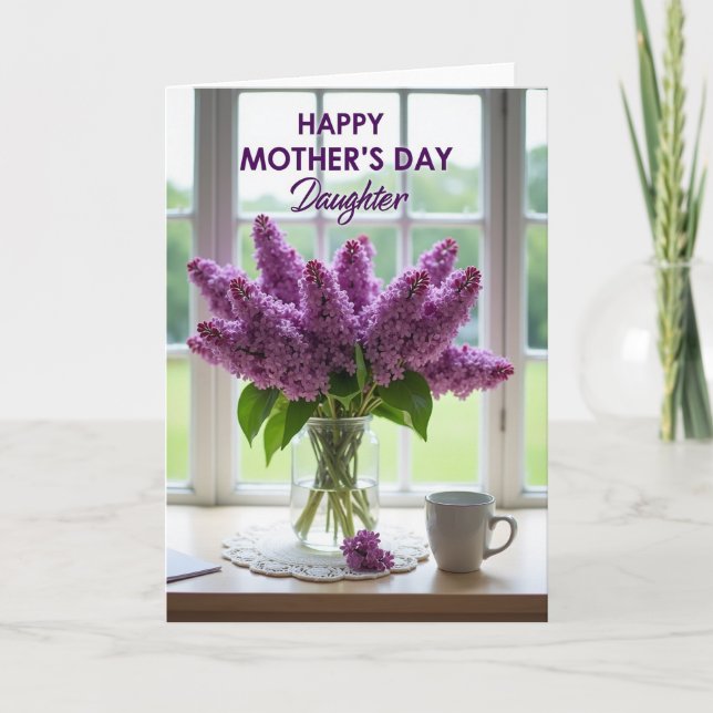 Lilac Bouquet Mothers Day Card (Front)