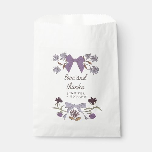 Lilac Bows and Blossoms Boho Wedding Favor Bag