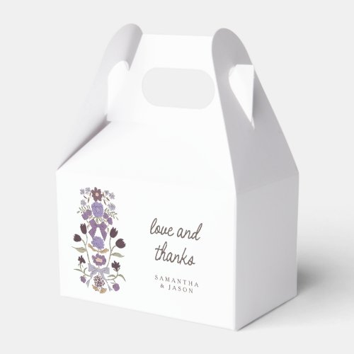 Lilac Bows Florals Wedding Favor Boxes