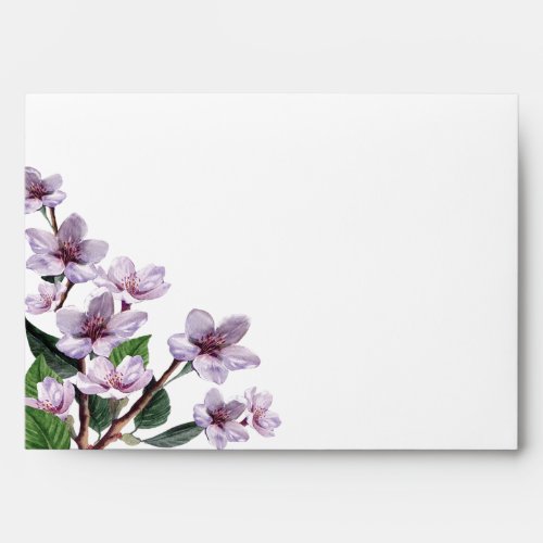 Lilac Branches Watercolor Flowers Envelope