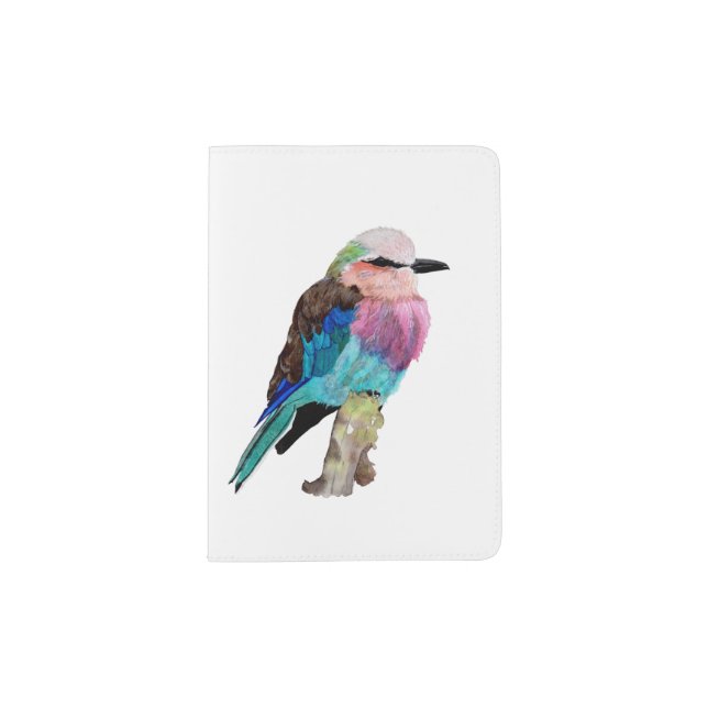 Lilac Breasted Roller Bird Passport Holder (Front)