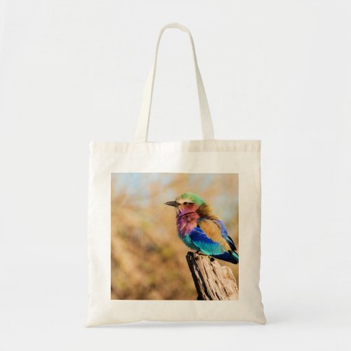 Lilac_Breasted Roller Colorful African Bird Tote Bag