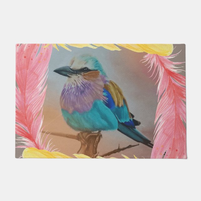 Lilac Breasted Roller Doormat (Front)