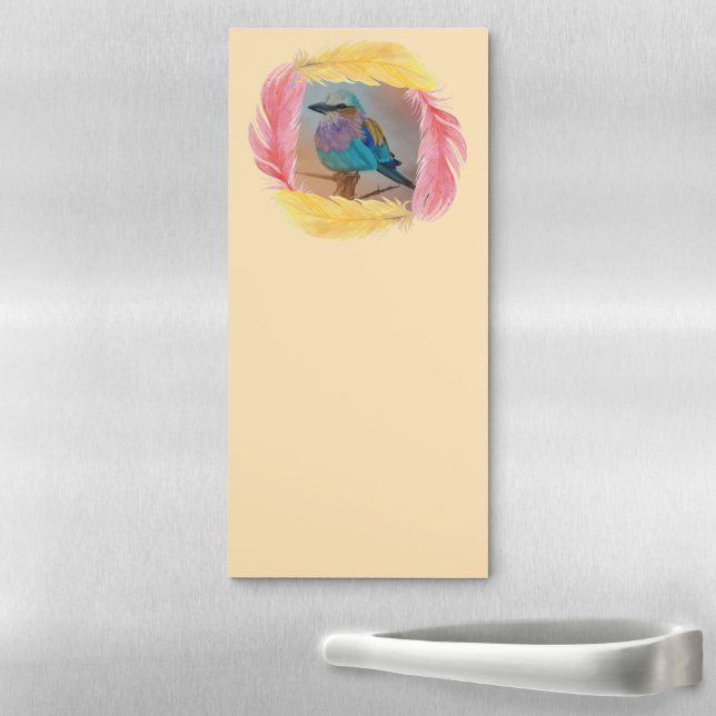 Lilac Breasted Roller Magnetic Notepad (In Situ)