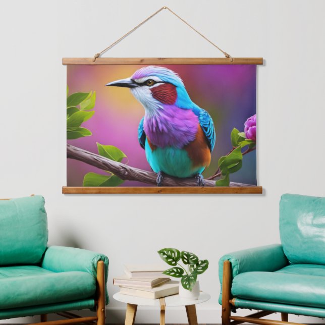 Lilac-Breasted Roller Wall Tapestry (Living Room)