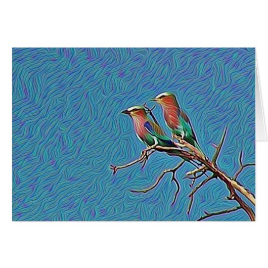 Lilac Breasted Rollers Cards (Front Horizontal)
