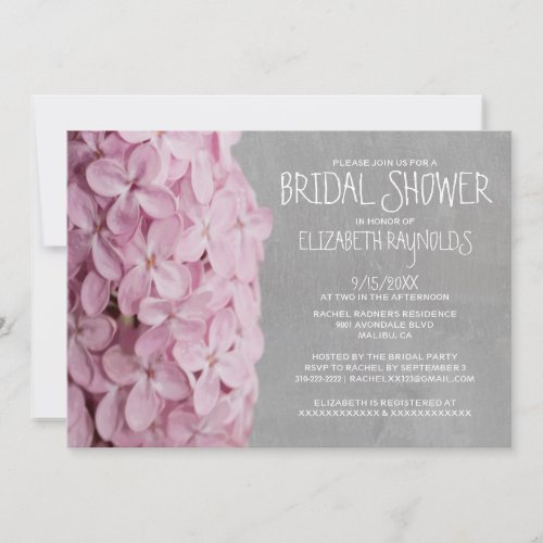 Lilac Bridal Shower Invitations