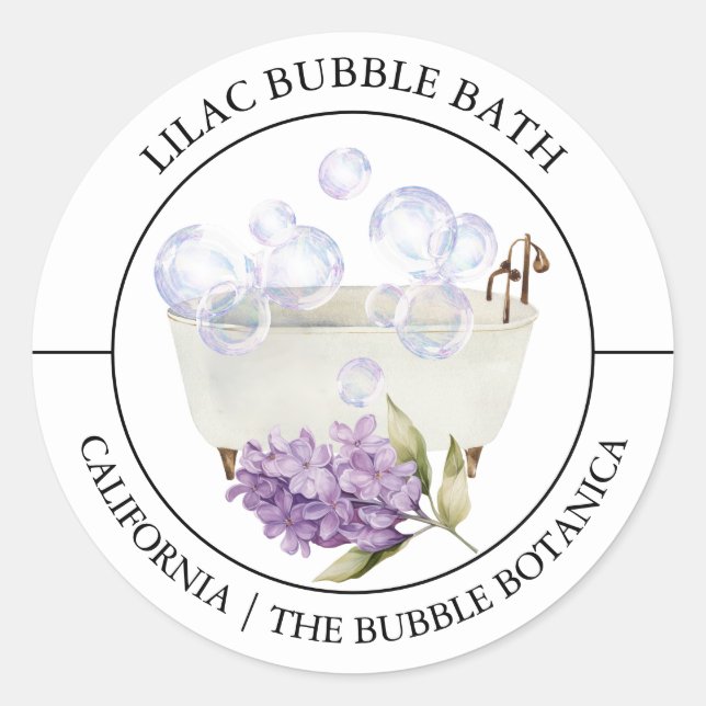 Lilac Bubble Bath label (Front)