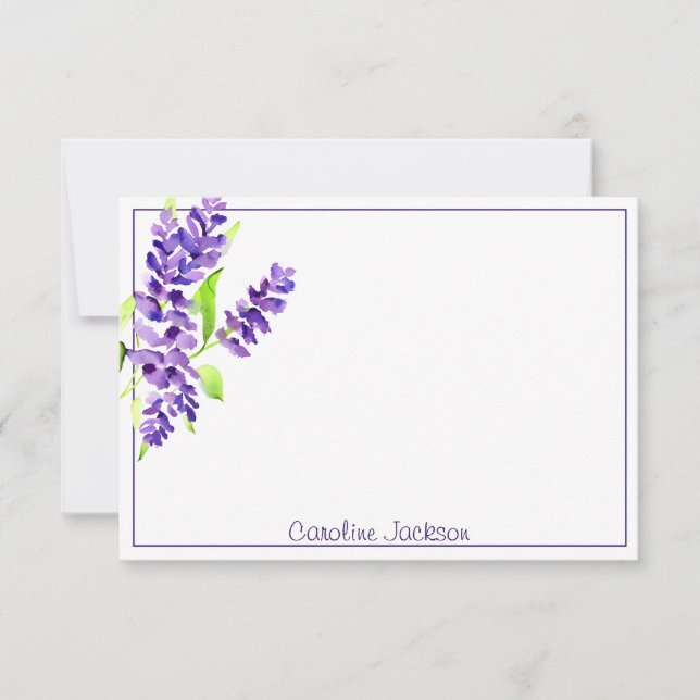 Lilac bunch personalized note card (Front)