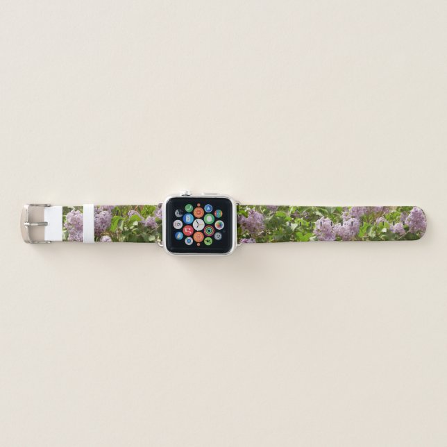 Lilac Bush Beautiful Purple Spring Flowers Apple Watch Band (Front)