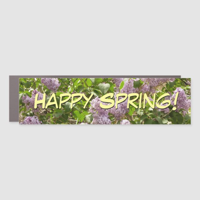 Lilac Bush Beautiful Purple Spring Flowers Car Magnet (Front)